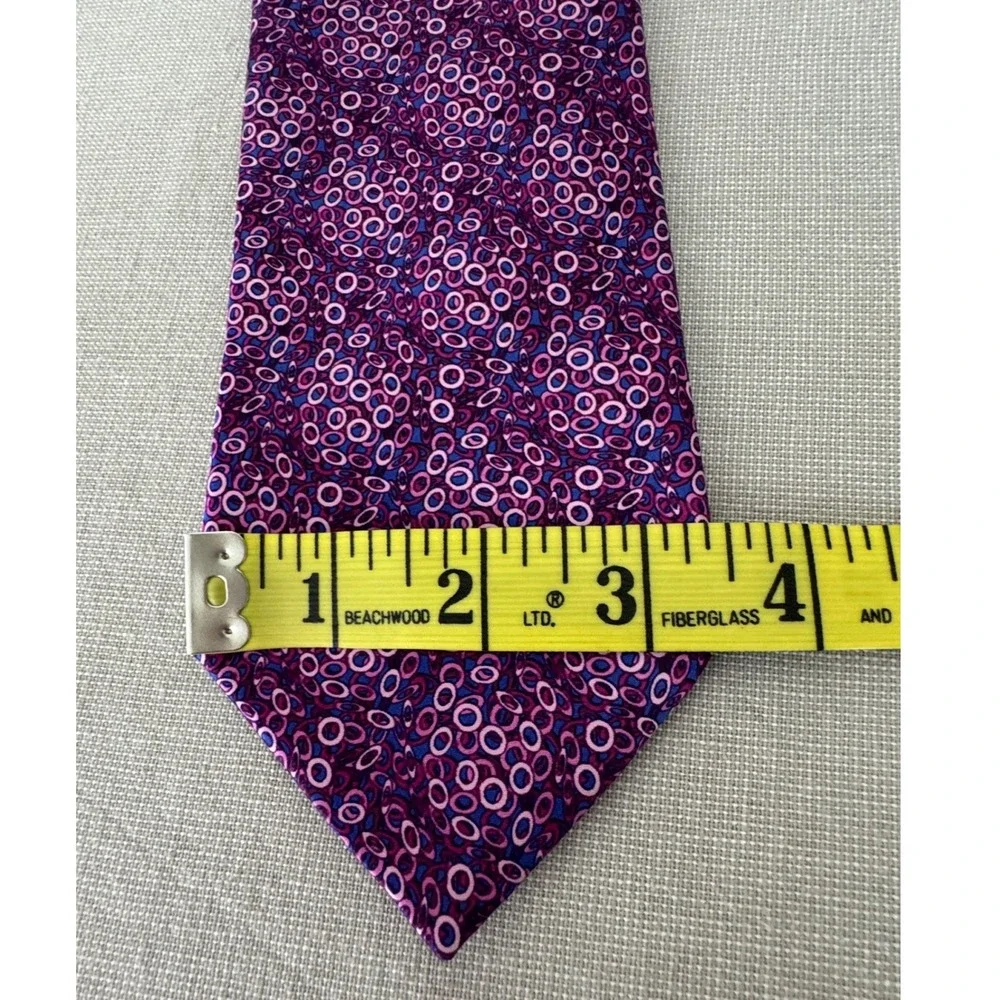 ITALO FERRETTI Silk Tie Purple/Pink/Blue‎ Circles